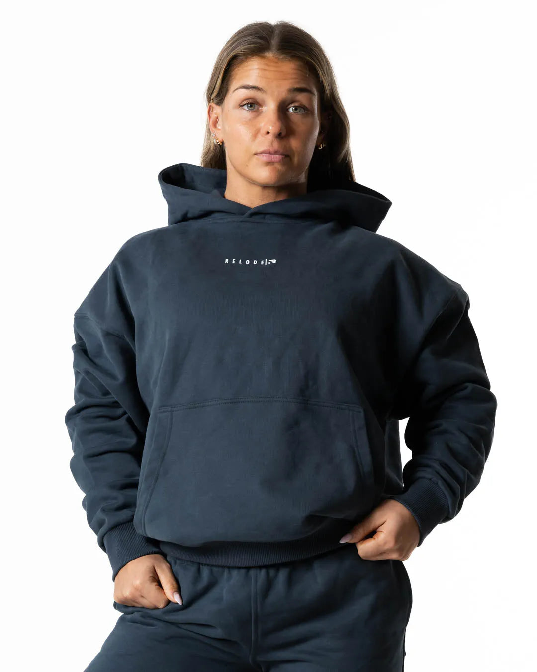 Relode Hybrid Oversized Hoodie - Slate Blue