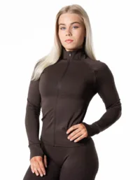 Relode Aura Seamless Zip Longsleeve - Espresso brown
