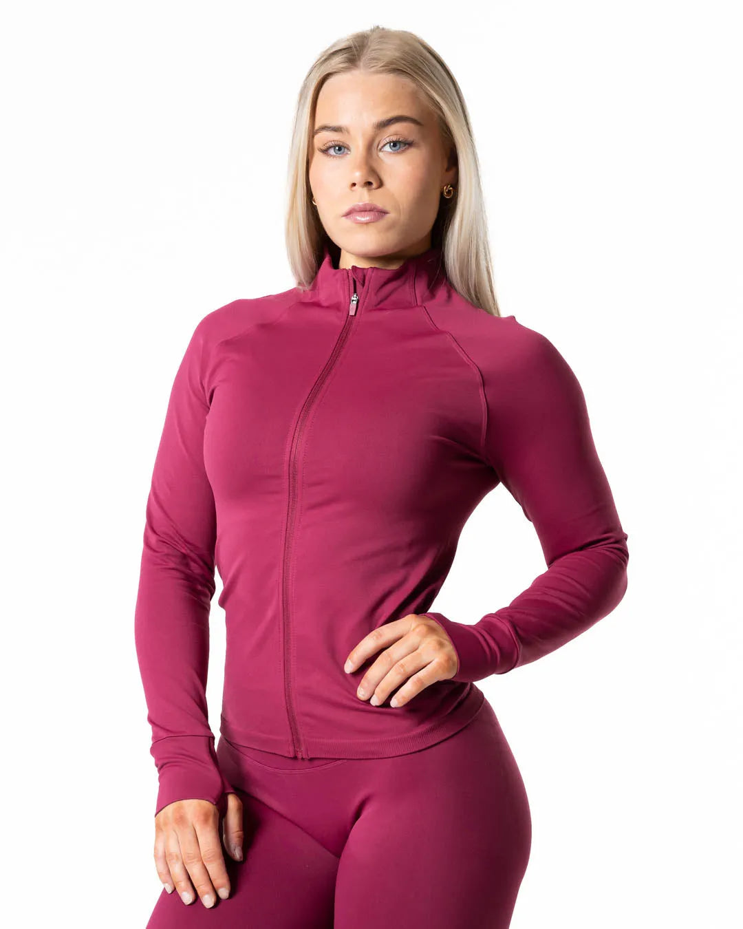 Relode Aura Seamless Zip Longsleeve - Cherry