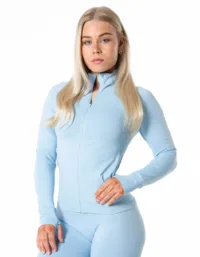 Relode Aura Seamless Zip Longsleeve - Light Blue