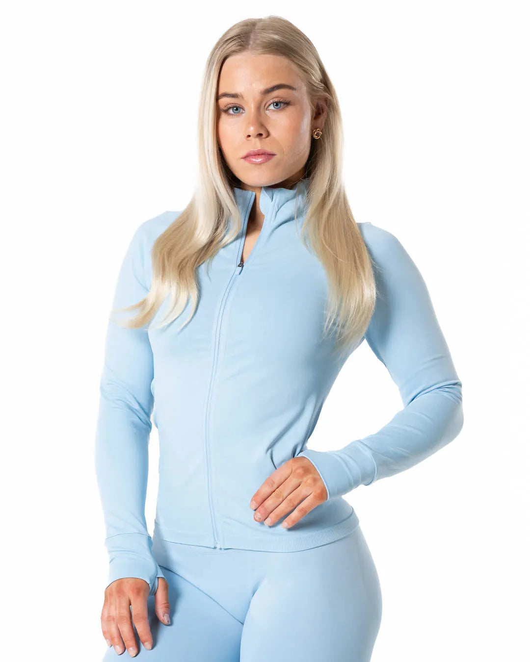 Relode Aura Seamless Zip Longsleeve - Light Blue