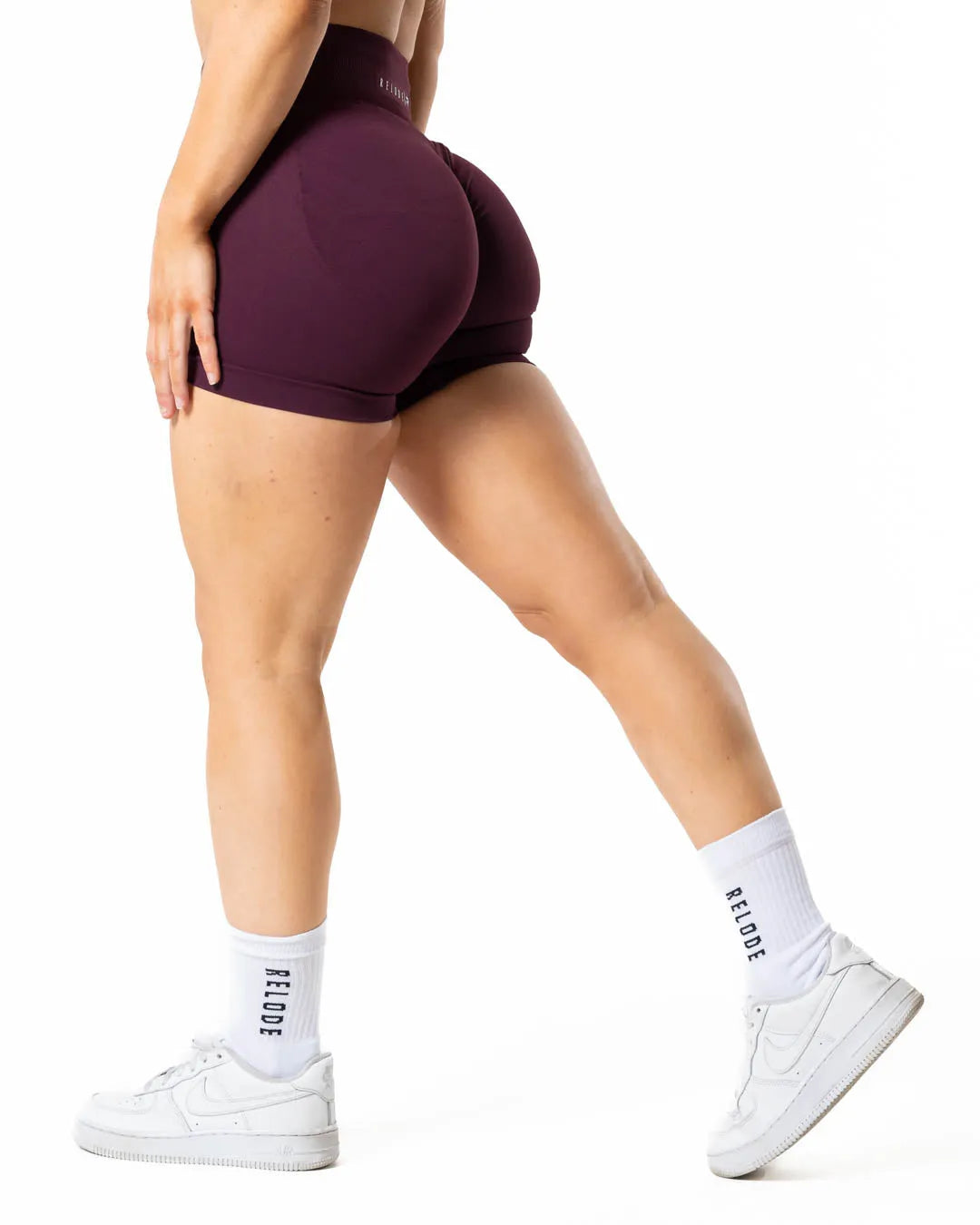 Relode Aura Seamless Scrunch Shorts - Fig Red