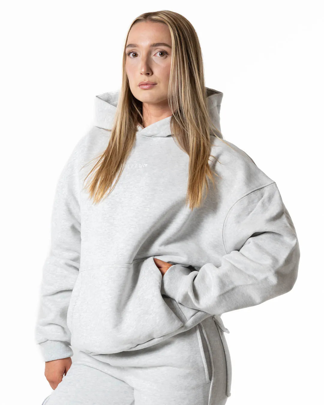 Relode Hybrid Oversized Hoodie - Ljusgrå