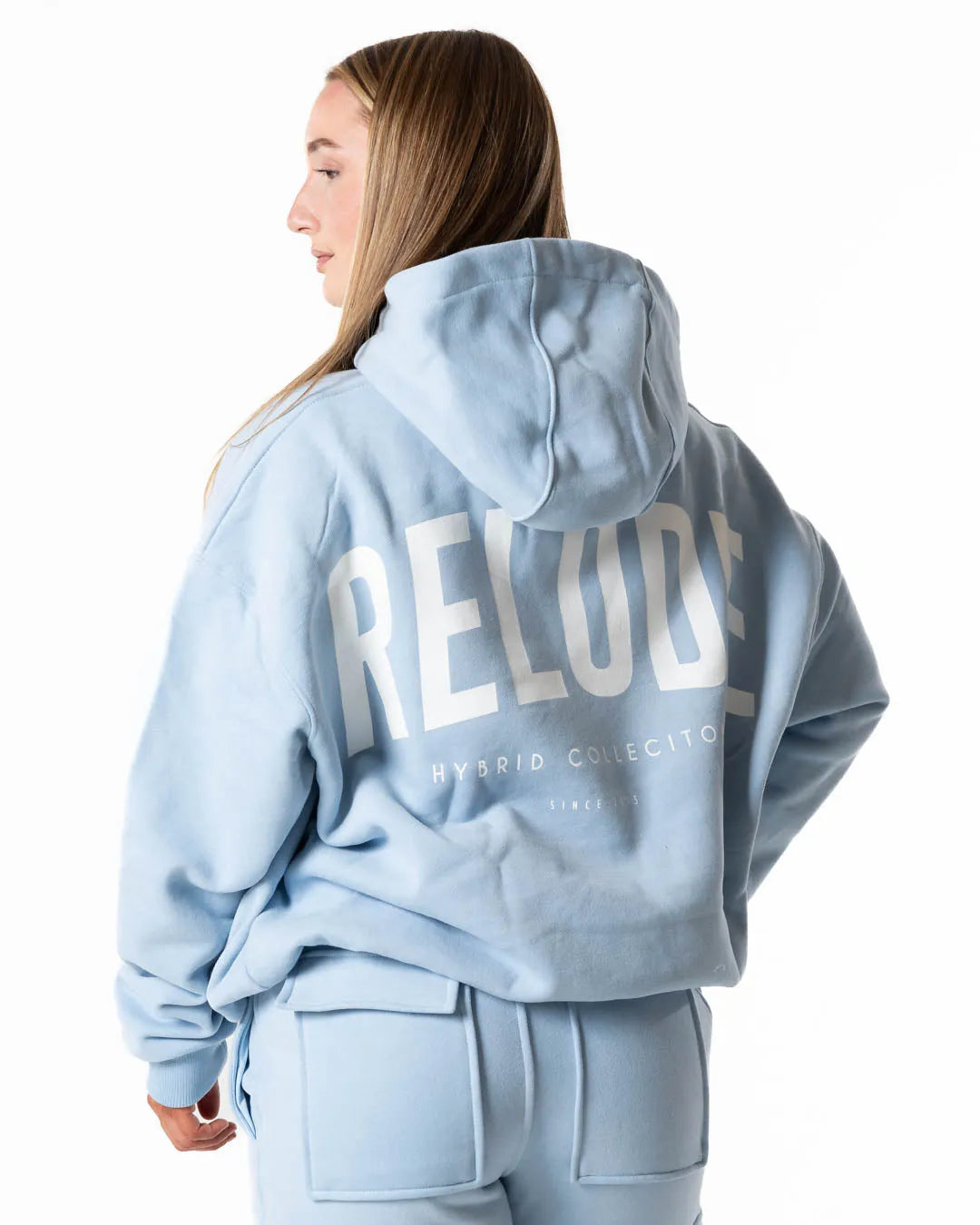 Relode Hybrid Oversized Hoodie - Ljusblå