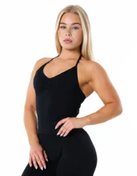 Relode Aura Seamless Halterneck Top - Svart