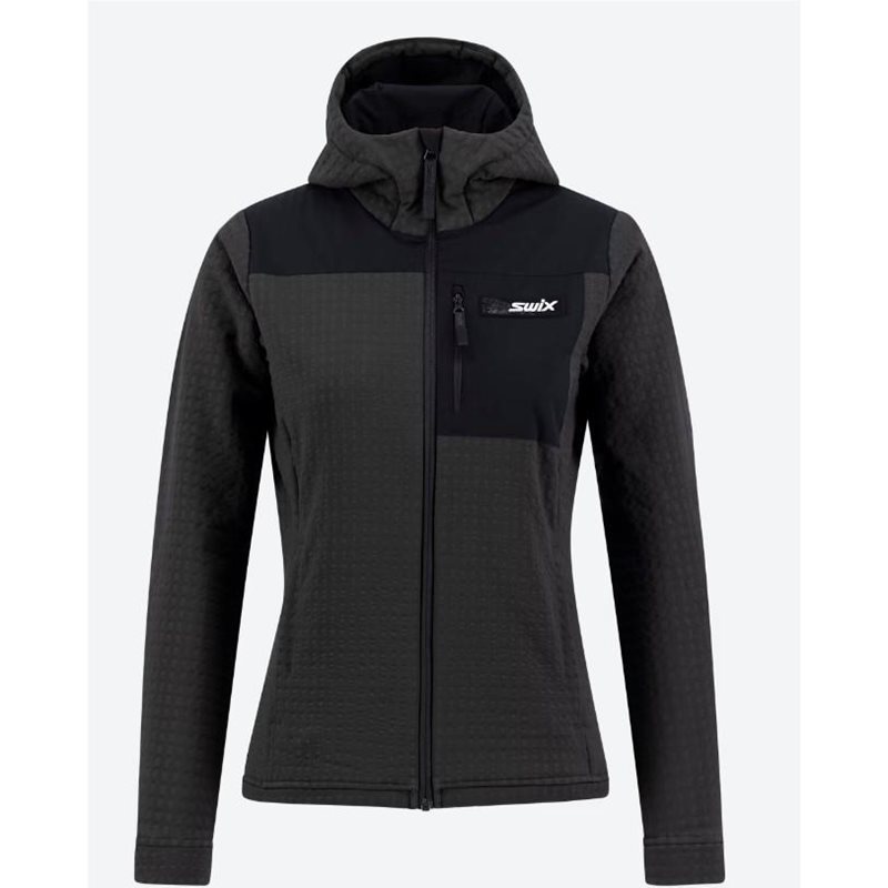Swix Surmount Stormfleece Hood Jacket W-Svart-XS Dam Svart XS | Jacka