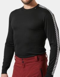 Helly Hansen Herr HH Lifa Stripe Crew Baslager Svart XL