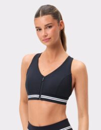 Stronger Signature Logo Zip Sports Bra